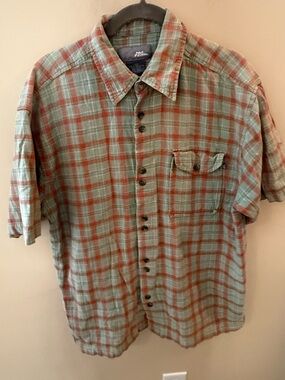 No Fear Y2K 90s Plaid double Button-Up Shirt muted colors size L